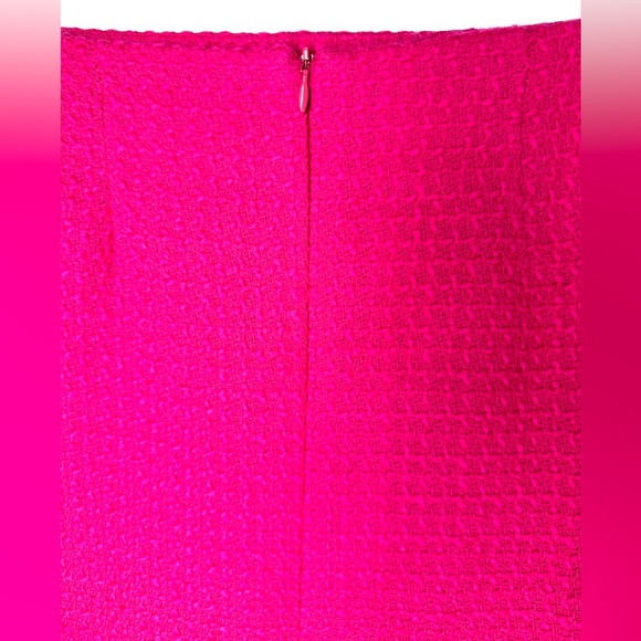 Louben Women Size 8 Fuchsia Pink Pure Virgin Wool Woven Pencil Skirt Zip Canada - Picture 7 of 10